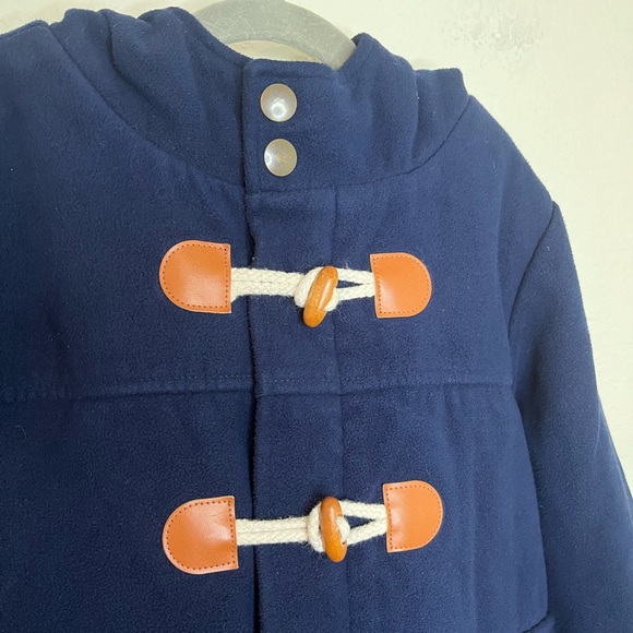 Cat & Jack Navy Pea coat Zipper Toggle Closure with Hood size Small - Picture 2 of 14